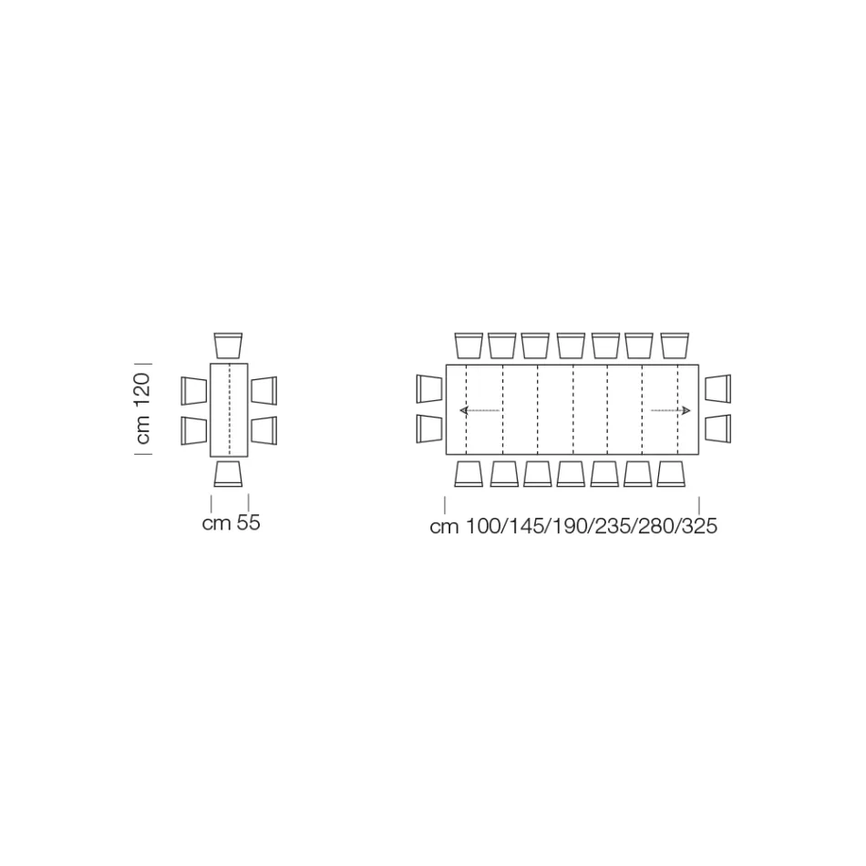 Rozkładany stół konsolowy z fornirowanego drewna Made in Italy - Gordito Viadurini