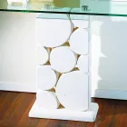 stół konsola z kamienia i szkła nowoczesny Hosios projektowych Viadurini