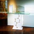 Stół/konsola wyrzeźbiona ręcznie z kamienia i kryształu model Hosios