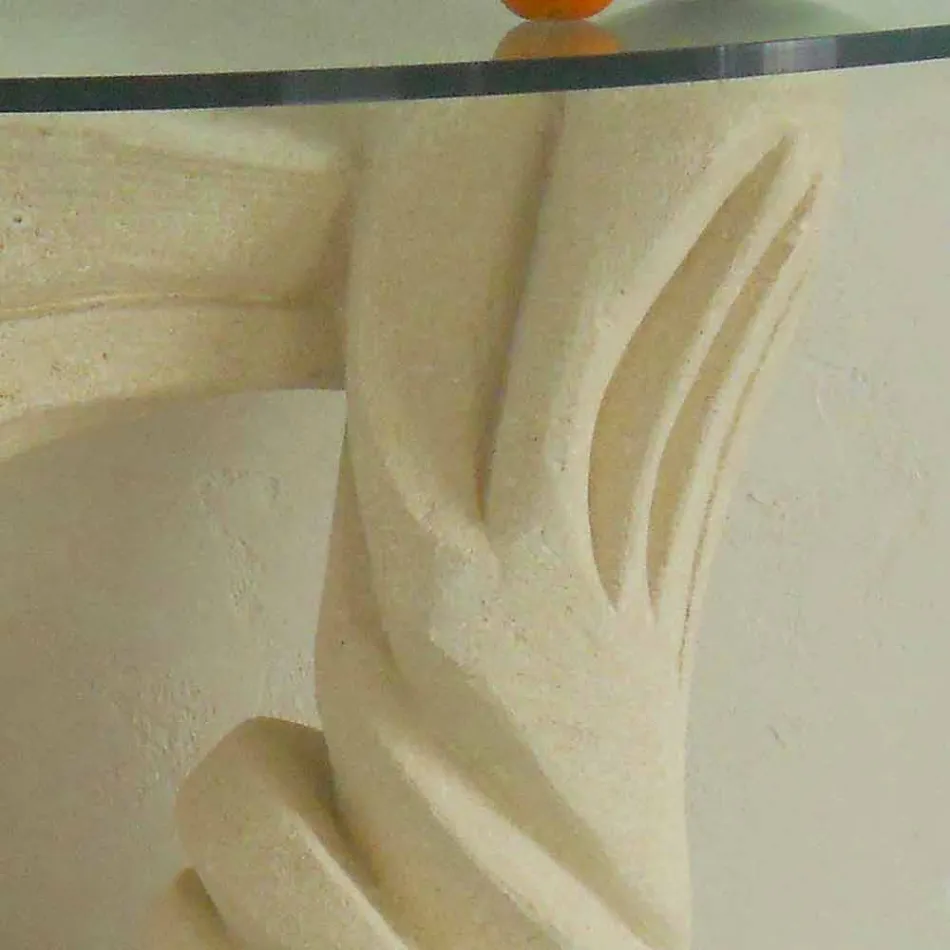 kamienny stół konsola i kryształ Emera Viadurini