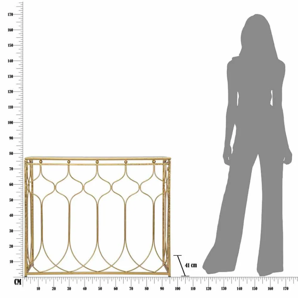 Prostokątna konsola z żelaza o nowoczesnym designie - Karine Viadurini