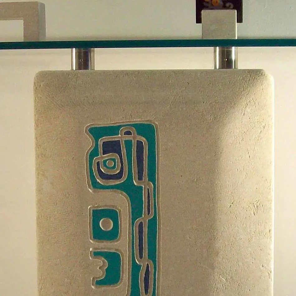 Rozszerzanie prostokątny kamień i kryształ Soter konsola projekt Viadurini