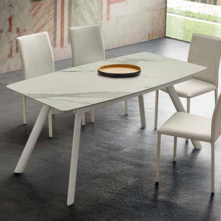Rozkładany stół kuchenny do 210 cm z laminatu Made in Italy - Giocondo Viadurini