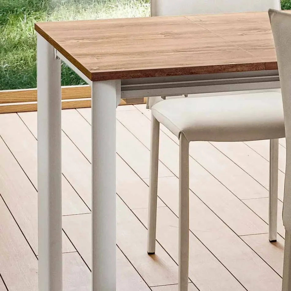 Rozkładany stół kuchenny do 240 cm efekt drewna Made in Italy - maltański Viadurini