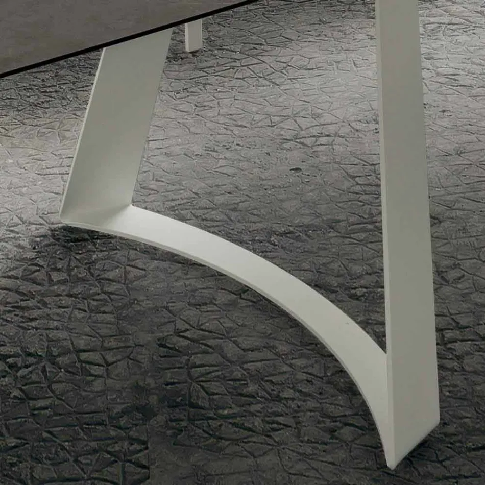 Rozkładany stół kuchenny do 280 cm z efektem marmuru Made in Italy - Pinokio Viadurini