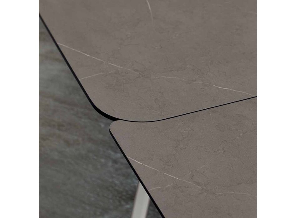Rozkładany stół kuchenny do 280 cm z efektem marmuru Made in Italy - Pinokio Viadurini