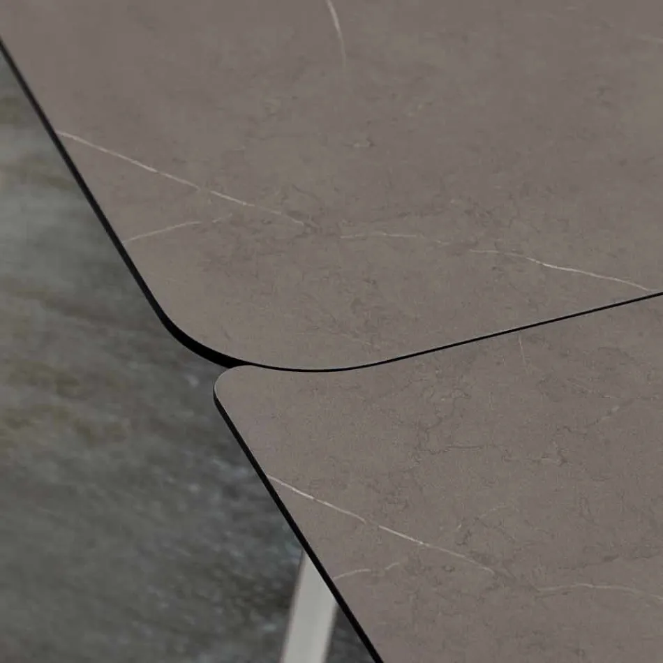 Rozkładany stół kuchenny do 280 cm z efektem marmuru Made in Italy - Pinokio Viadurini