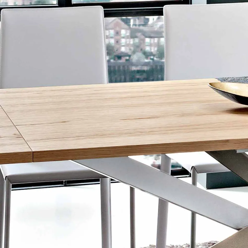 Rozkładany stół kuchenny do 280 cm z drewna Made in Italy - Carlino Viadurini