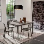 Stół kuchenny z blatem z melaminy i metalową podstawą Made in Italy - Spilla Viadurini