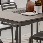 Stół kuchenny z blatem z melaminy i metalową podstawą Made in Italy - Spilla Viadurini