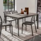 Stół kuchenny z blatem z melaminy i metalową podstawą Made in Italy - Spilla Viadurini