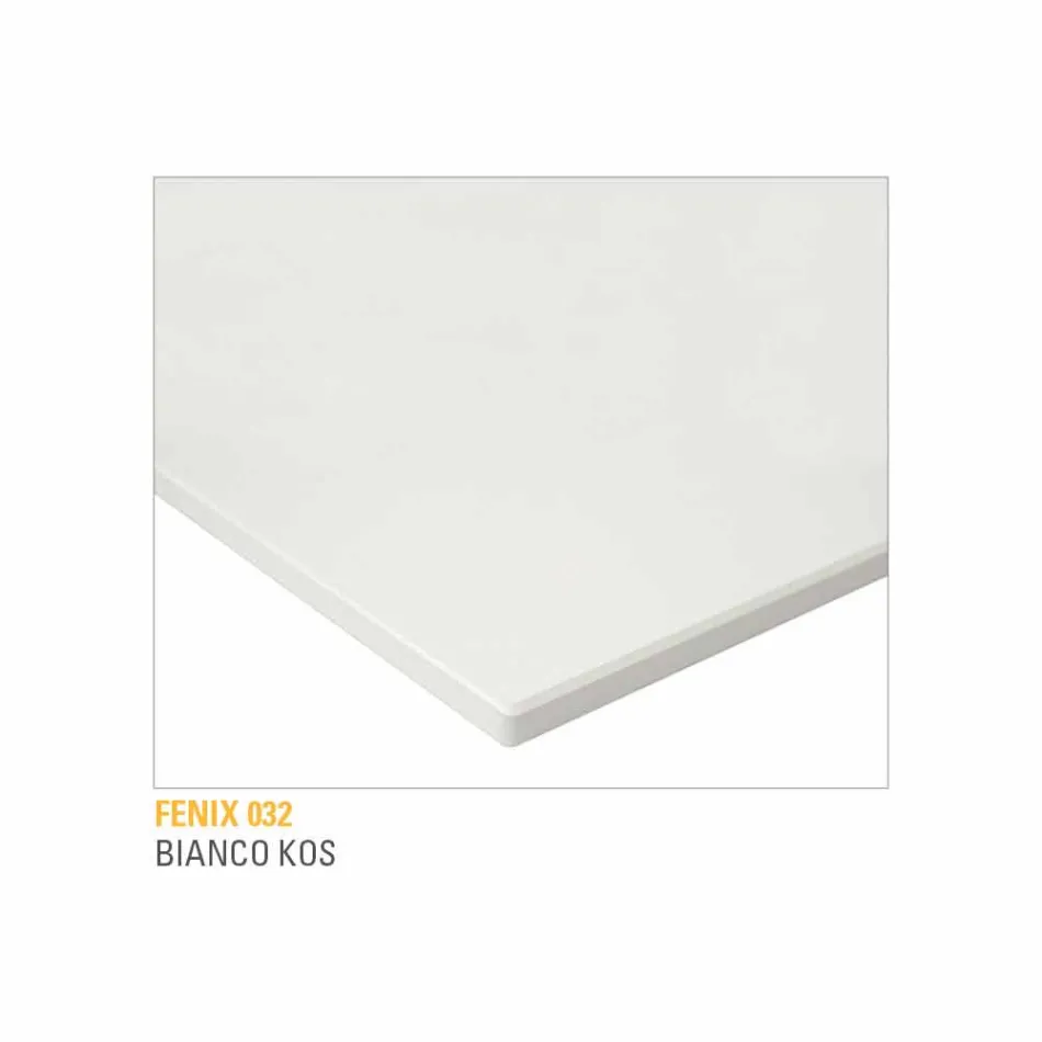 Stół kuchenny z laminowanego Fenix i czarnego aluminium Made in Italy - Lingotto Viadurini