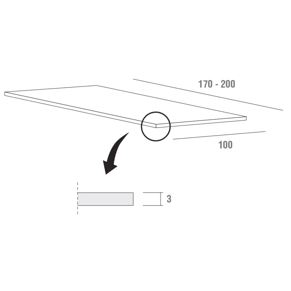 Stół kuchenny z HPL z metalową podstawą Fine Made in Italy - Pinokio Viadurini