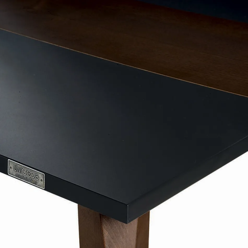 Stół kuchenny Mdf z wkładką z litego drewna Made in Italy - Tusco Viadurini