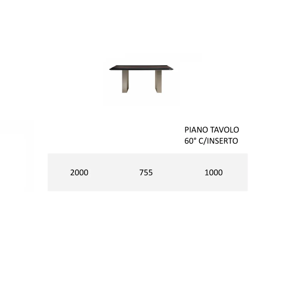 Stół kuchenny Mdf z wkładką z litego drewna Made in Italy - Tusco Viadurini