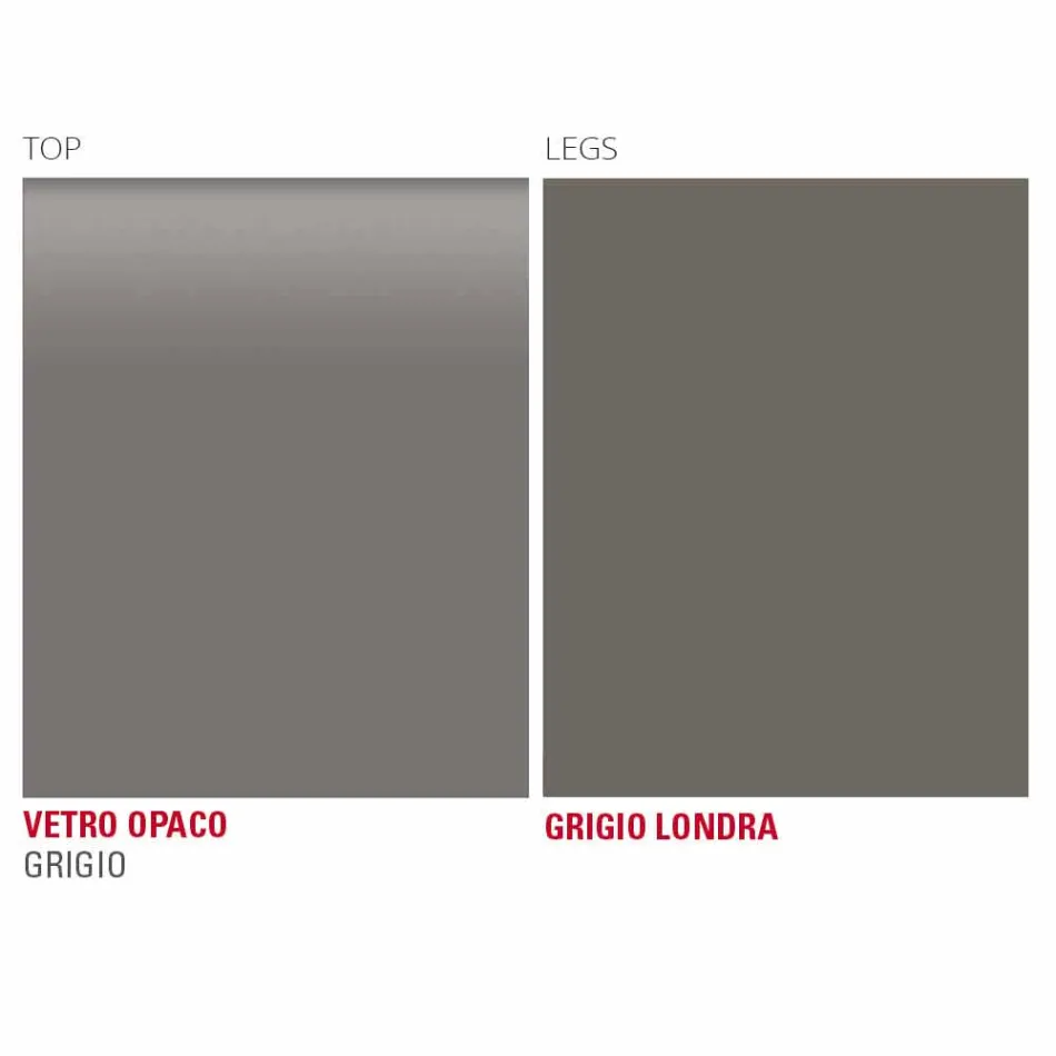 Stół kuchenny z matowego szkła z metalową konstrukcją Made in Italy - Broszka Viadurini