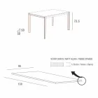 Stół kuchenny z matowego szkła z metalową konstrukcją Made in Italy - Broszka Viadurini