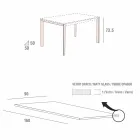 Stół kuchenny z matowego szkła z metalową konstrukcją Made in Italy - Broszka Viadurini