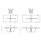 Prostokątny stół kuchenny ze szklanym blatem i podstawą Made in Italy - Tiseo Viadurini