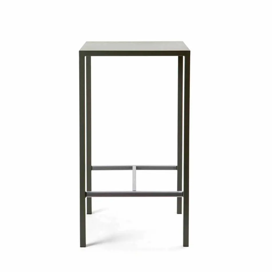 Kwadratowy stolik barowy z malowanego metalu na zewnątrz Made in Italy - Fada Viadurini