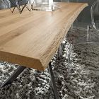 Stół kuchenny z blatem z korowanego dębu Made in Italy - Carlino Viadurini