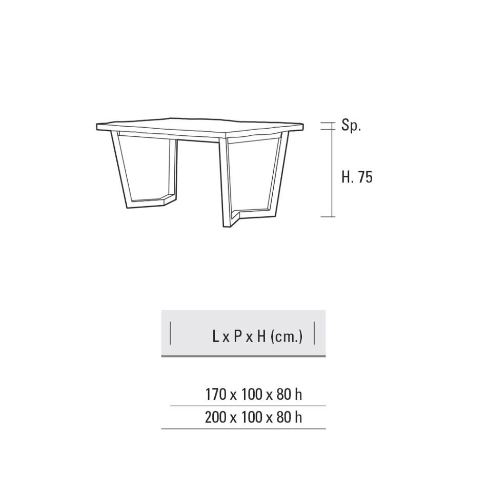 Naprawiono metalowy stół kuchenny i drewniany blat Made in Italy - Bastiano Viadurini
