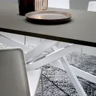 Stół kuchenny z Fenix i białego metalu o jakości Made in Italy - Carlino Viadurini