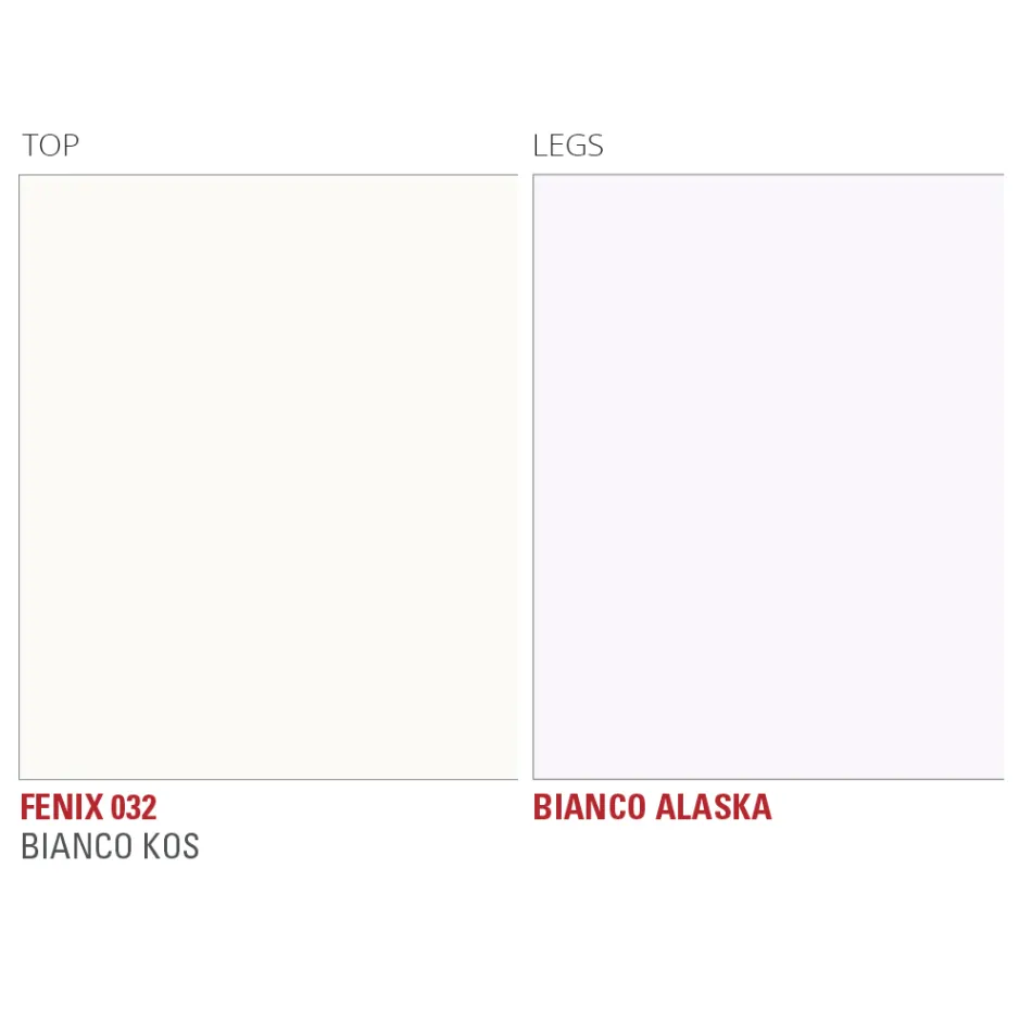 Stół kuchenny z Fenix i białego metalu o jakości Made in Italy - Carlino Viadurini