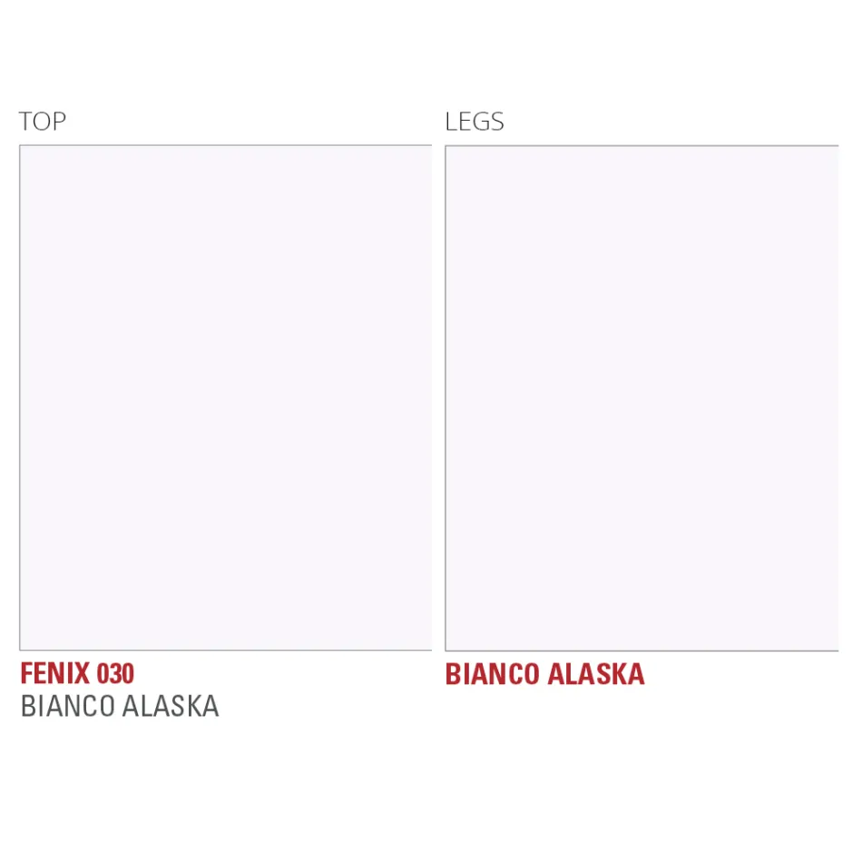 Stół kuchenny z Fenix i białego metalu o jakości Made in Italy - Carlino Viadurini