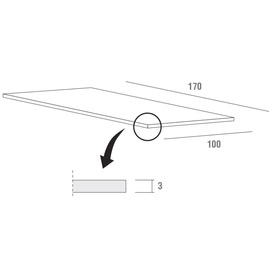 Stół kuchenny z Fenix i białego metalu o jakości Made in Italy - Carlino Viadurini