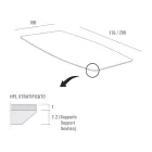 Stół kuchenny HPL z antracytową podstawą metalową Made in Italy - Aresto Viadurini