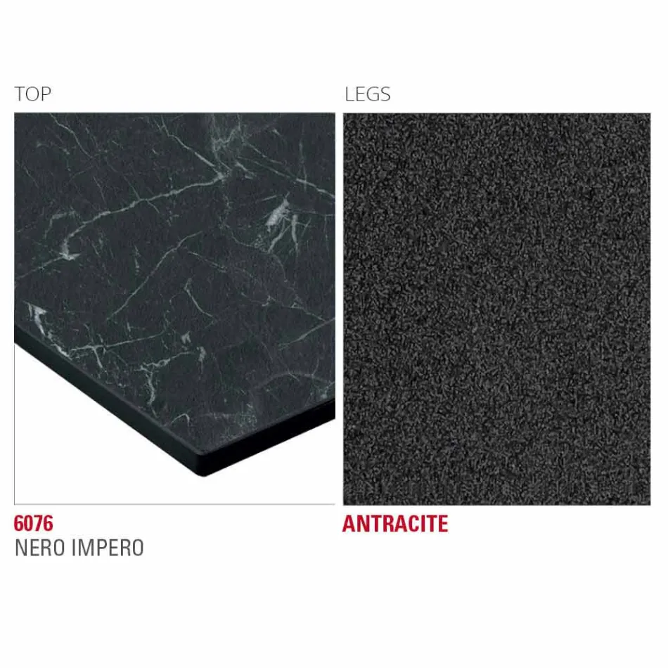 Stół kuchenny HPL z antracytową podstawą metalową Made in Italy - Aresto Viadurini
