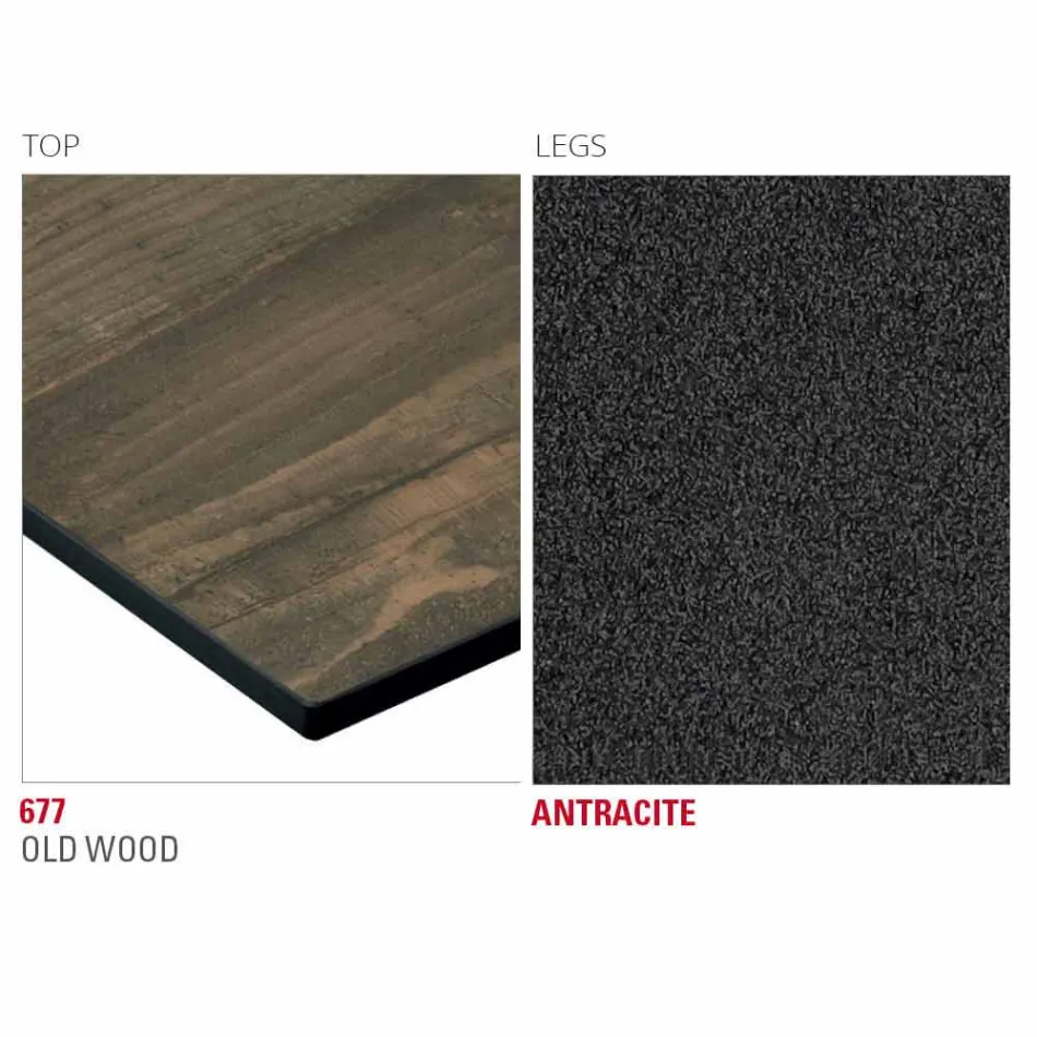 Stół kuchenny HPL z antracytową podstawą metalową Made in Italy - Aresto Viadurini