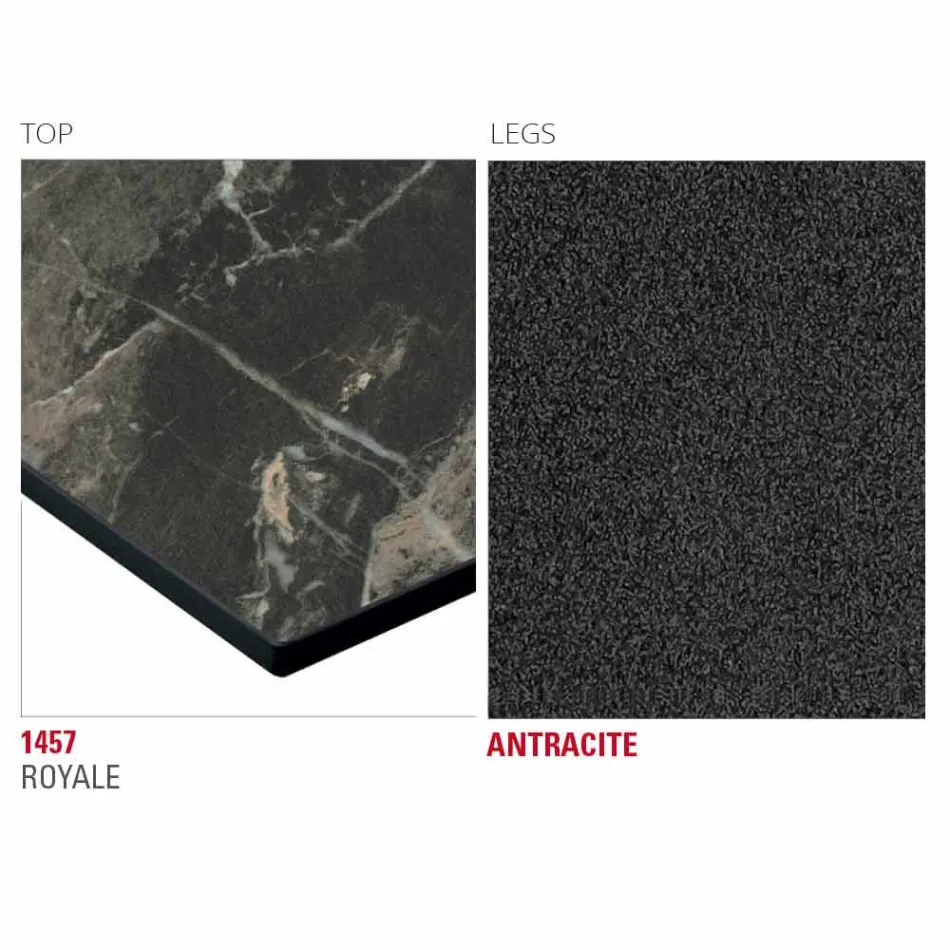 Stół kuchenny HPL z antracytową podstawą metalową Made in Italy - Aresto Viadurini