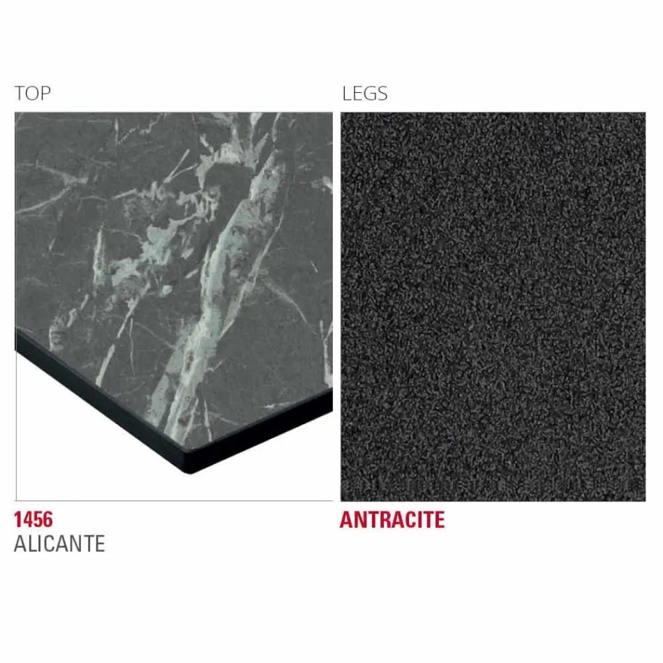 Stół kuchenny HPL z antracytową podstawą metalową Made in Italy - Aresto Viadurini