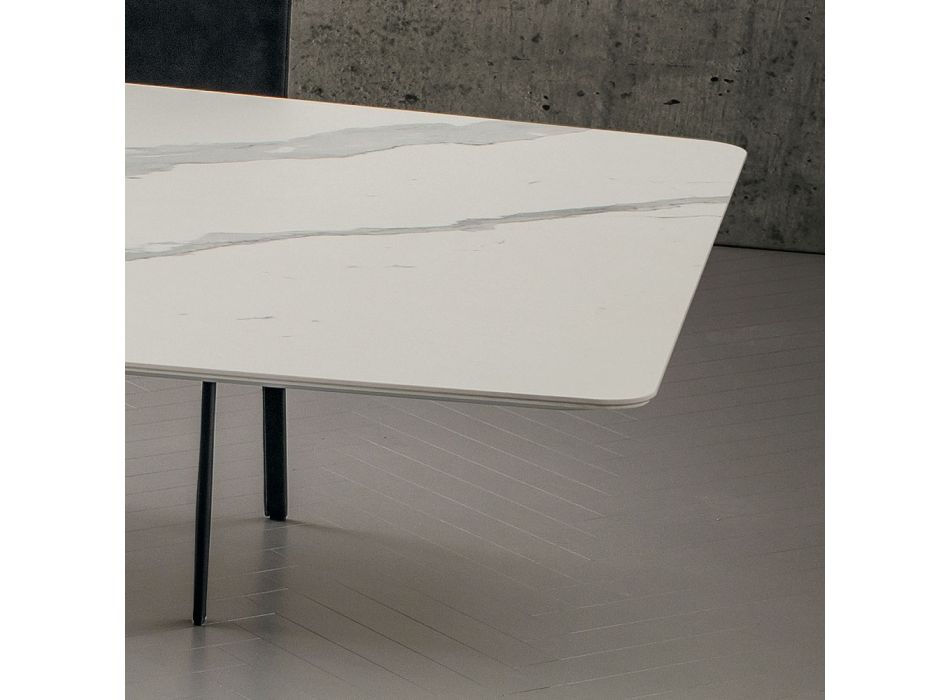 Stół kuchenny z laminatu o metalowej konstrukcji Made in Italy - Carlino Viadurini