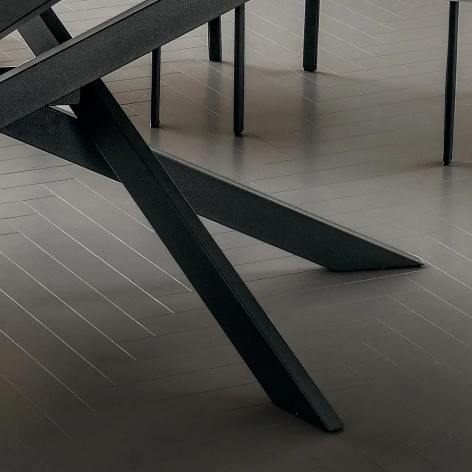 Stół kuchenny z laminatu o metalowej konstrukcji Made in Italy - Carlino Viadurini