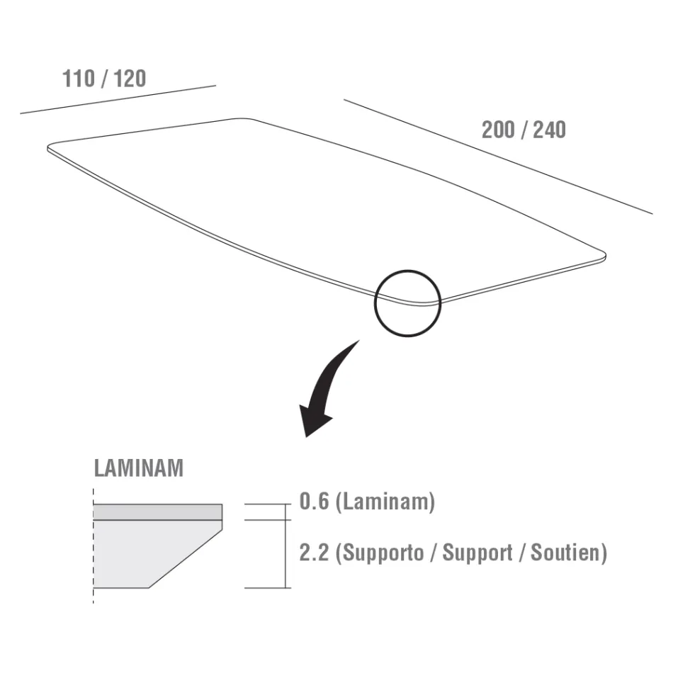 Stół kuchenny z laminatu o metalowej konstrukcji Made in Italy - Carlino Viadurini