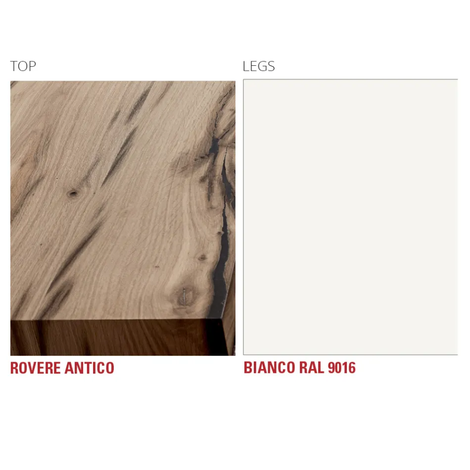 Stół kuchenny z drewna i metalu Made in Italy, wysoka jakość - Dotto Viadurini