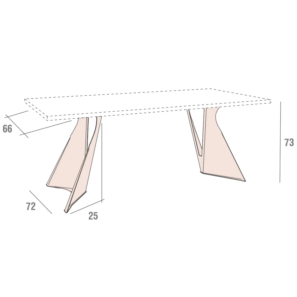Stół kuchenny z drewna i metalu Made in Italy, wysoka jakość - Dotto Viadurini