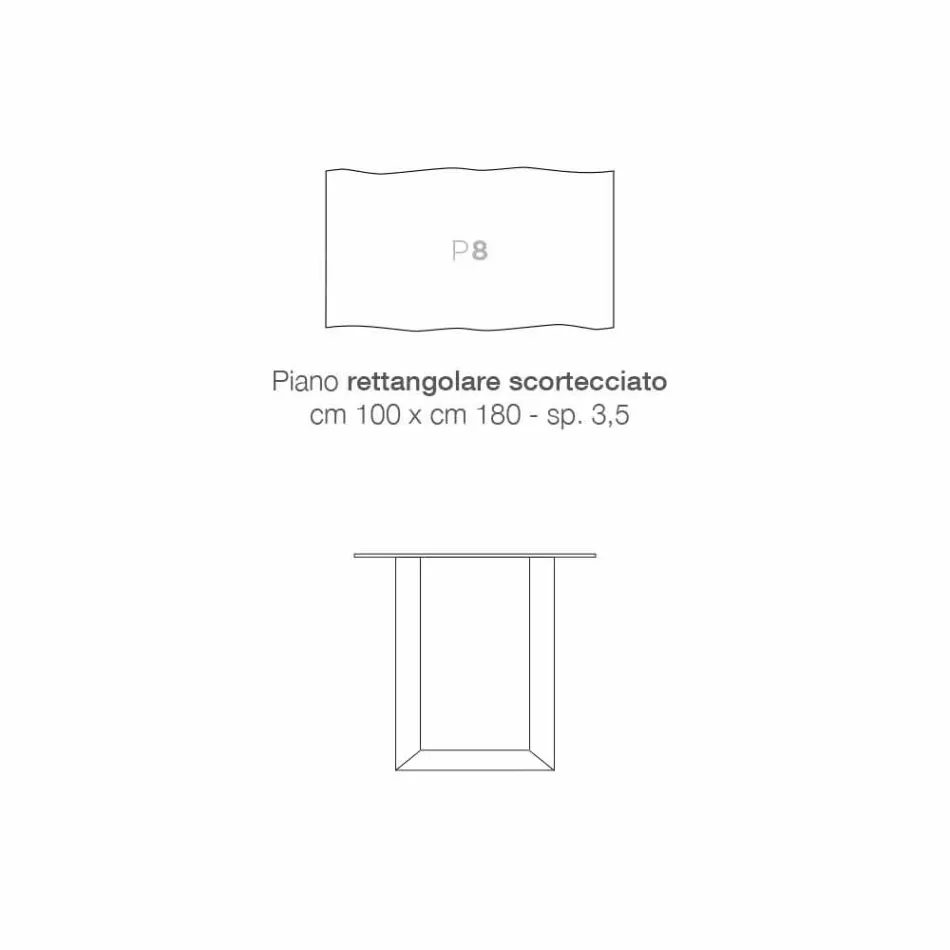 Stół kuchenny z litego drewna i metalu wykonany we Włoszech, Flora Viadurini