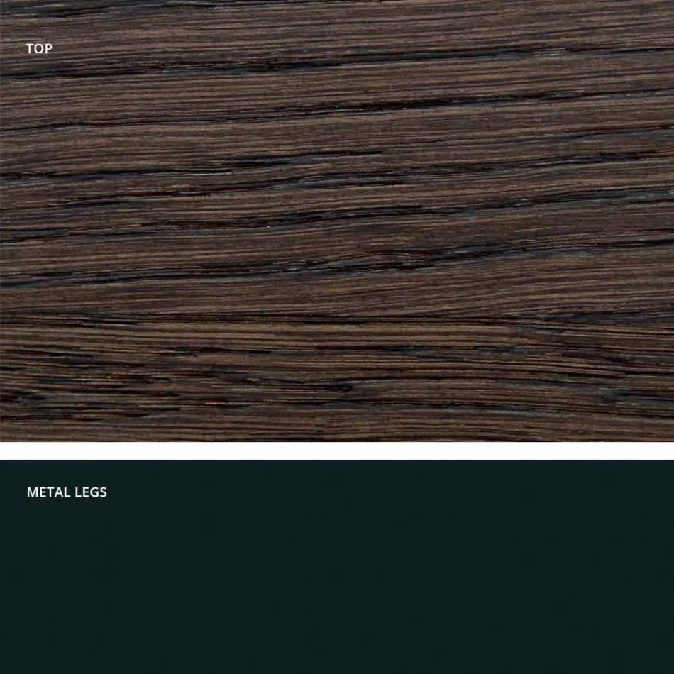 Stół kuchenny z litego drewna i metalu wykonany we Włoszech, Flora Viadurini