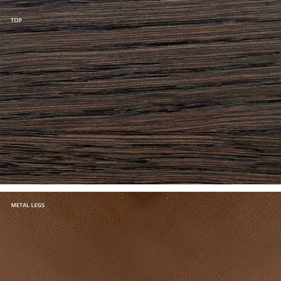 Stół kuchenny z litego drewna i metalu wykonany we Włoszech, Flora Viadurini