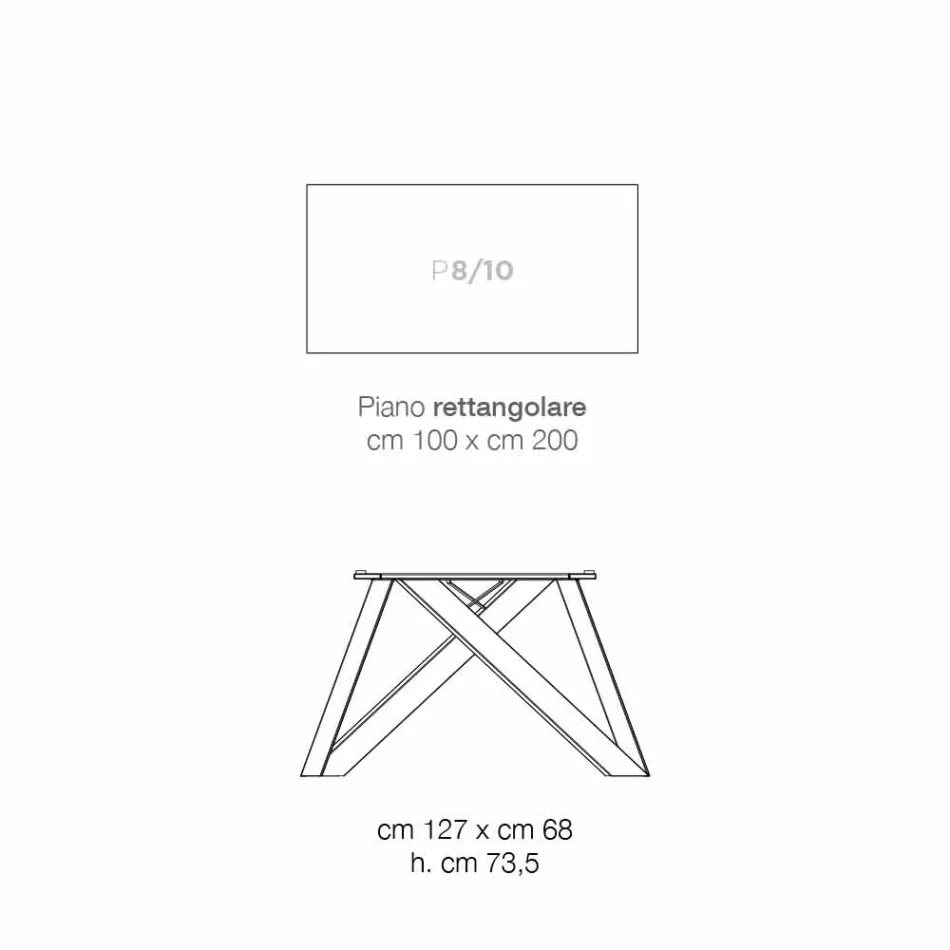 Stół kuchenny z MDF i metalu wykonany we Włoszech, Wilmer Viadurini