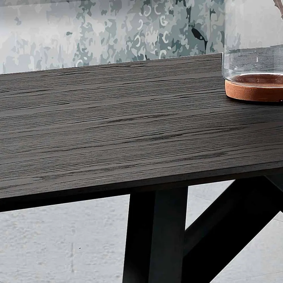 Stół kuchenny z MDF i metalu wykonany we Włoszech, Wilmer Viadurini