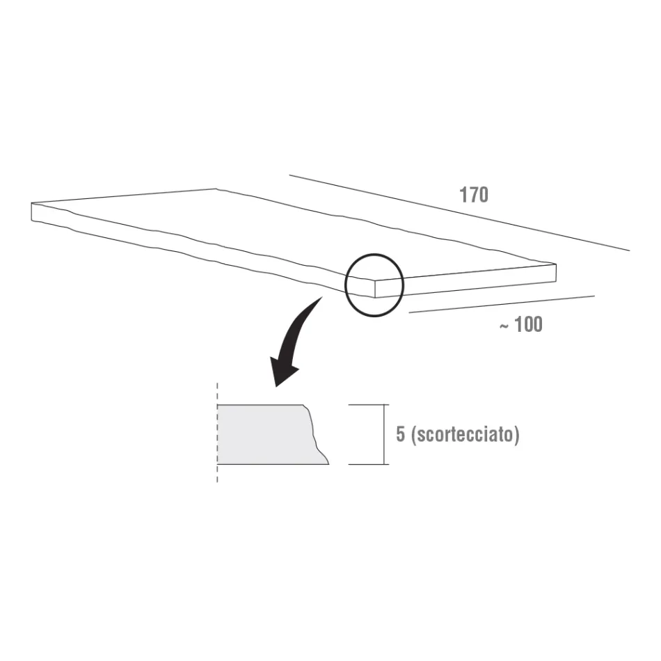 Stół kuchenny z wysokiej jakości korowanego drewna wyprodukowanego we Włoszech - Pinokio Viadurini