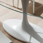 Luksusowy stół kuchenny ze szkła hartowanego i marmuru Made in Italy - Brontolo Viadurini