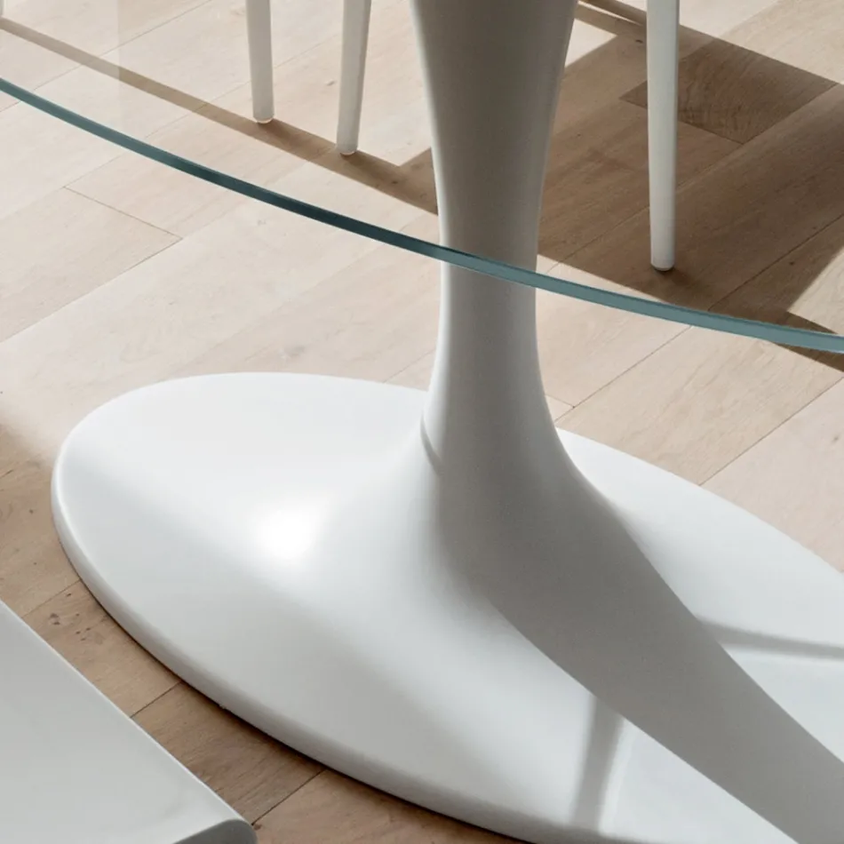 Luksusowy stół kuchenny ze szkła hartowanego i marmuru Made in Italy - Brontolo Viadurini