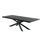 Nowoczesny stół kuchenny z fornirowanego drewna i stali Made in Italy - Grotta Viadurini