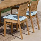 Rozkładany stół ogrodowy z krzesłami i fotelami z drewna tekowego - Marie Viadurini
